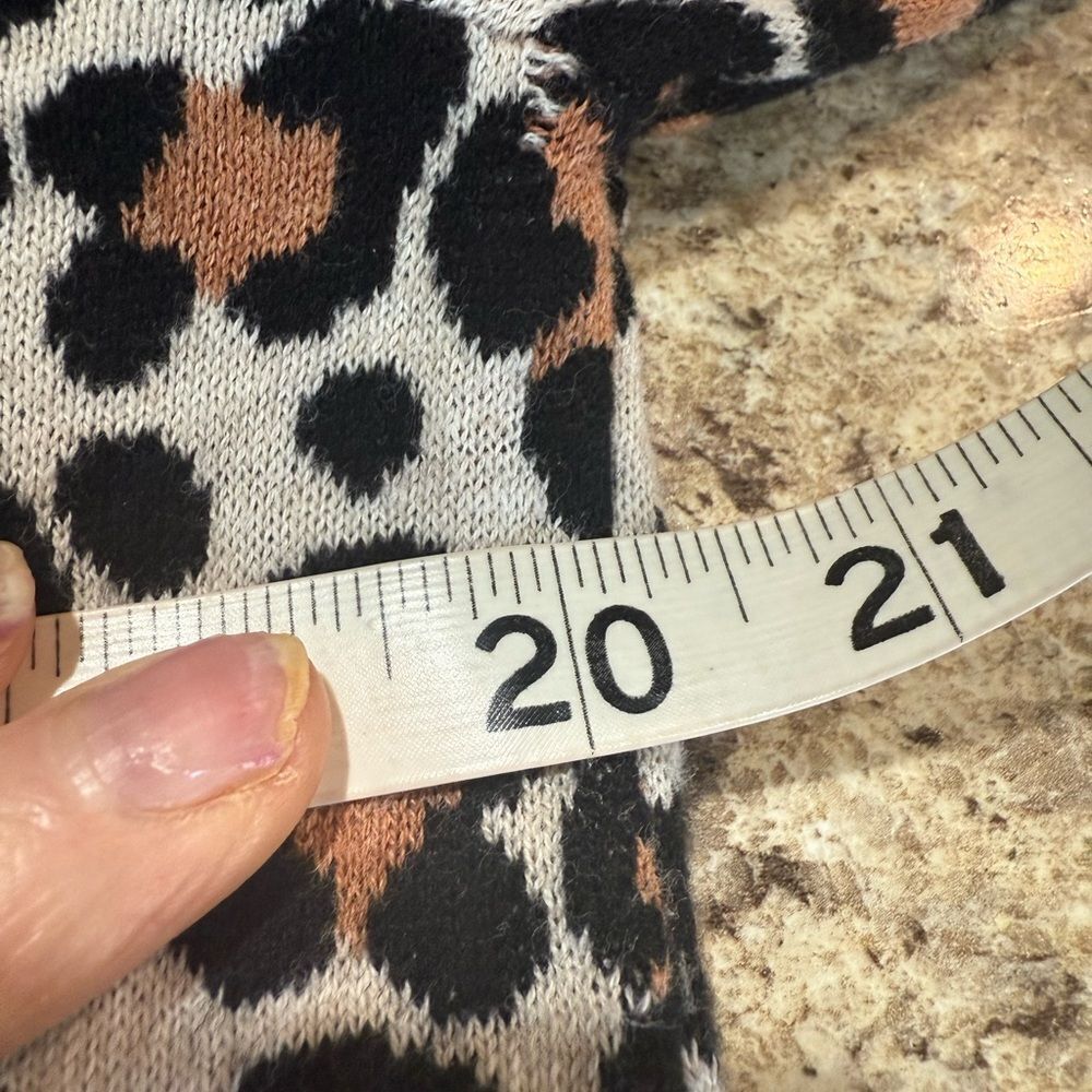 a new day Brown and Cream Cardigan Sweater with Animal Print - Picture 5 of 10